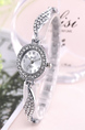 Silver Plated Band Rhinestone Quartz Watch