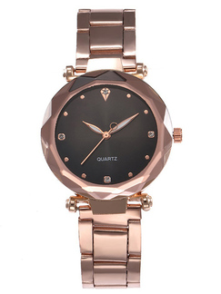 Rose Gold Stainless Steel Band Quartz Watch