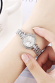 Silver Stainless Steel Band Rhinestone Quartz Watch