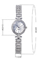 Silver Stainless Steel Band Rhinestone Quartz Watch