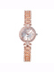 Rose Gold Plated Band Rhinestone Quartz Watch