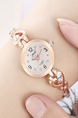 Rose Gold Plated Band Beaded Quartz Watch