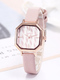 Pink Leather Band Quartz Watch