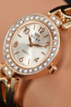 Rose Gold Plated Band Rhinestone Quartz Watch