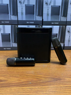 Wireless Band Microphone Bluetooth Audio All-in-one outdoor family party set K song  Black 2000mAh-4000mAh
