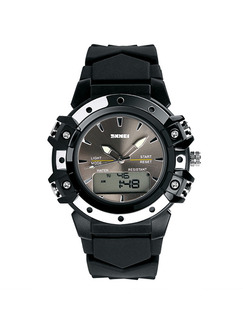 Black Plastic Band Pin Buckle Digital Waterproof Luminous Watch
