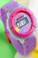 Violet Plastic Band Pin Buckle Digital Watch