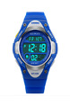 Blue Plastic Band Pin Buckle Digital Luminous Waterproof Alarm Clock Timing Calendar Watch