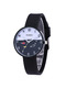 Black Silicone Band Pin Buckle Quartz Watch
