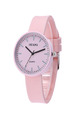 Pink Silicone Band Pin Buckle Quartz Watch