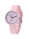 Pink Silicone Band Pin Buckle Quartz Watch
