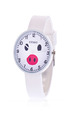 White Silicone Band Pin Buckle Quartz Watch