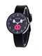 Black Silicone Band Pin Buckle Quartz Watch
