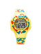 Yellow Red and Blue Plastic Band Pin Buckle Digital Luminous Waterproof Watch
