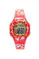 Red Orange and White Plastic Band Pin Buckle Digital Luminous Waterproof Watch