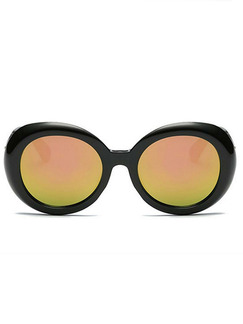Yellow Orange Gradient Plastic Oval Polarized Sunglasses