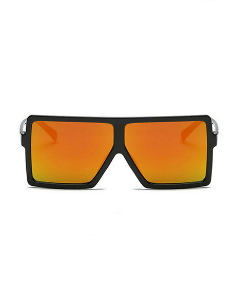 Orange Solid Color Plastic Square Sunglasses