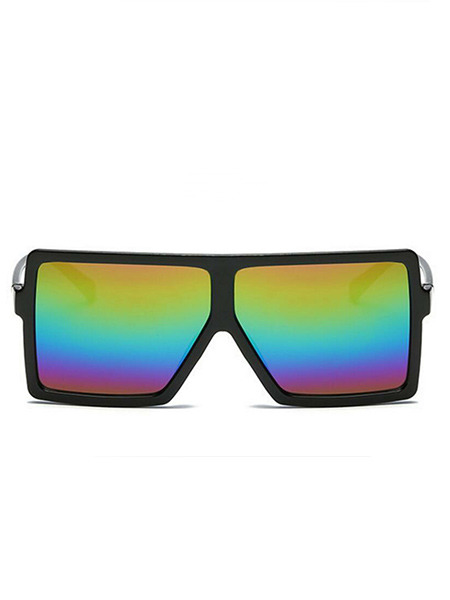 Rainbow Gradient Plastic Square Polarized Sunglasses