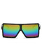 Rainbow Gradient Plastic Square Polarized Sunglasses
