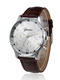 Brown Leather Band Buckle Quartz Watch

