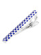 Alloy Grid Silver and Blue Plated  Tie Clip
