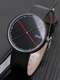 Black Leather Band Belt Pin Buckle Quartz Life Waterproof Watch
