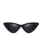 Black Solid Color Plastic Cat Eye Sunglasses