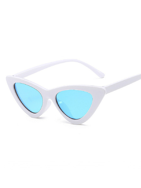 Blue Solid Color Plastic Cat Eye Sunglasses