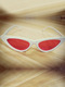 Red Solid Color Plastic Cat Eye Sunglasses