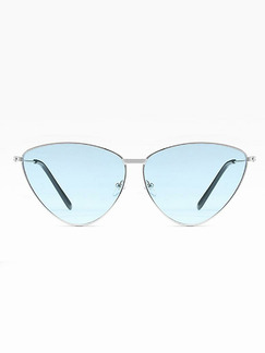 Sky Blue Solid Color Metal Triangle Sunglasses