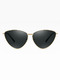 Black Solid Color Metal Triangle Sunglasses