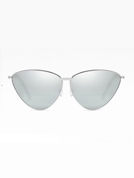 Grey Solid Color Metal Triangle Sunglasses
