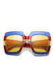 Yellow Solid Color Plastic Square Oversized Sunglasses