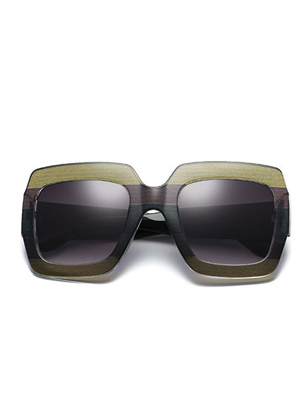 Black Solid Color Plastic Square Oversized Sunglasses