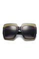 Black Solid Color Plastic Square Oversized Sunglasses