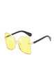 Yellow Solid Color Plastic Square Oversized Sunglasses