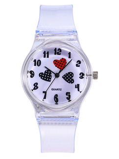 White Silicone Band Pin Buckle Quartz Watch