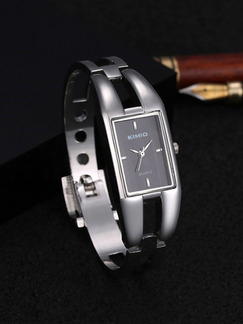 Silver Stainless Steel Band Bangle Quartz Watch