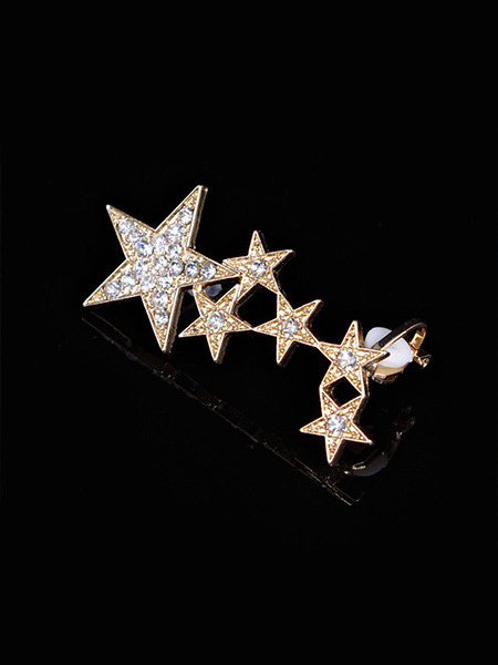 Alloy Star Stud Rhinestone Earring