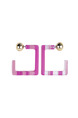 Resin G Shaped Stripe  Earring