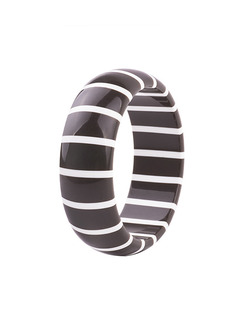 Resin White Stripe Bangle Bracelet
