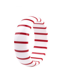 Resin Red Stripe Bangle Bracelet