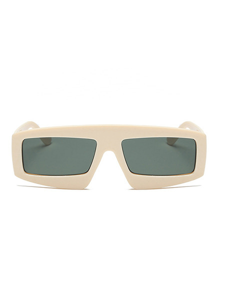Grey Solid Resin Irregular Square Men Sunglasses