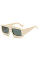 Grey Solid Resin Irregular Square Men Sunglasses