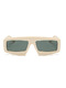 Grey Solid Resin Irregular Square Men Sunglasses