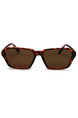 Brown Solid PC Small Square Men Sunglasses