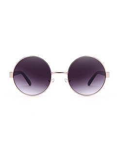 Purple Gradient Metal and PC Round  Men Sunglasses