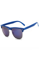 Purple Solid Resin Half-Frame Men Sunglasses