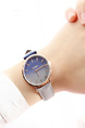 White and Blue Leather Band Quartz Watch