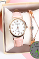 White Leather Band Quartz Watch